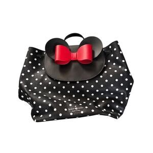 Disney x Kate Spade Minnie Mouse Polka Dot Backpack Black White Red Bow